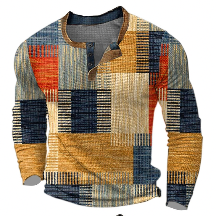 Fré | Stilig Henley-skjorte med geometrisk mønster
