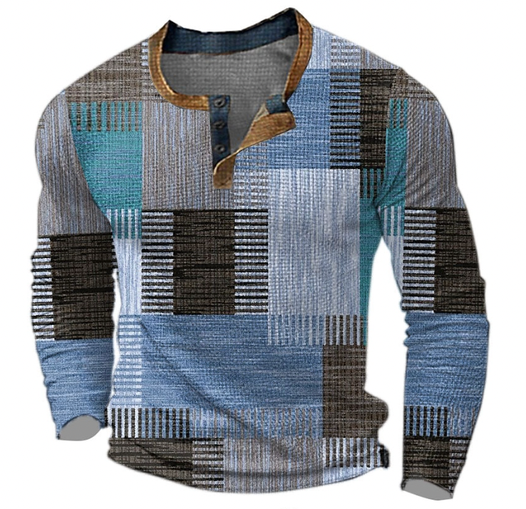 Fré | Stilig Henley-skjorte med geometrisk mønster