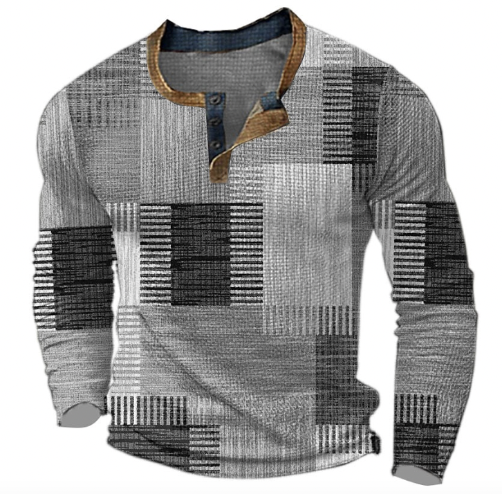 Fré | Stilig Henley-skjorte med geometrisk mønster
