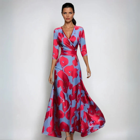 Emily™ | Stilfull Blomstret Omslagskjole