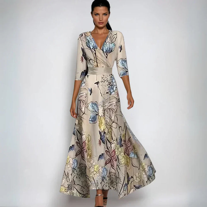 Emily™ | Stilfull Blomstret Omslagskjole