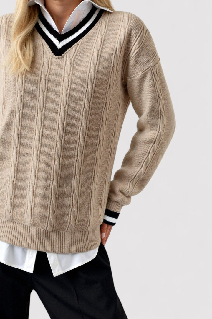 DEMI | Elegant kabelstrikket genser