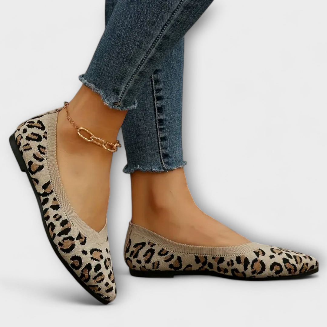 SILJE | SPISSE FLATE SKO MED LEOPARDMØNSTER